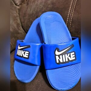 Nike Kawa Little Kids Boy Slide Sandals Solar Soft Size 13C Blue/White-Black